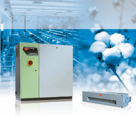 Humidification of a textiles factory